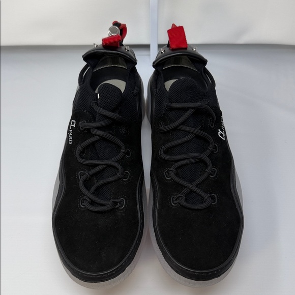 Christian Louboutin Men’s Black Suede CL Paris Sneakers Arpoador Made in Italy - Picture 3 of 17